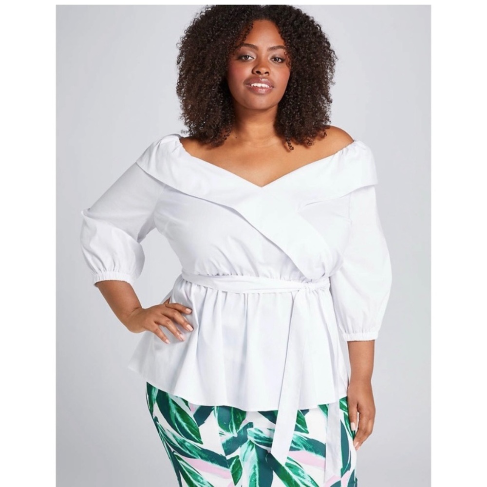 NWT Beauticurve x Lane Bryant Off the Shoulder White Top Size 28